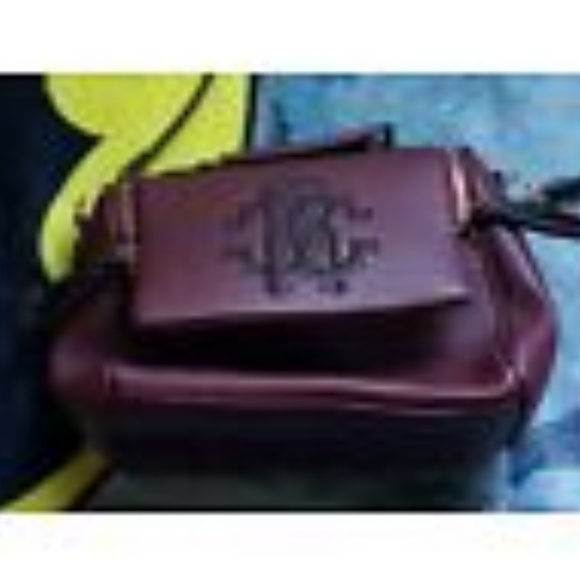 Red Burgundy monogram top handle zipper purse - Picture 7 of 7